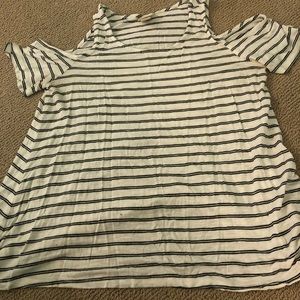 striped off the shoulder shirt